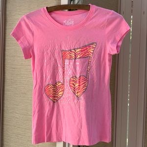 Justice PInk T-Shirt, Music Note Top, Cheetah Print Shirt